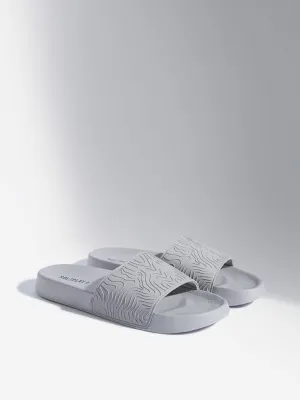 SOLEPLAY Grey Wave-Textured Slides