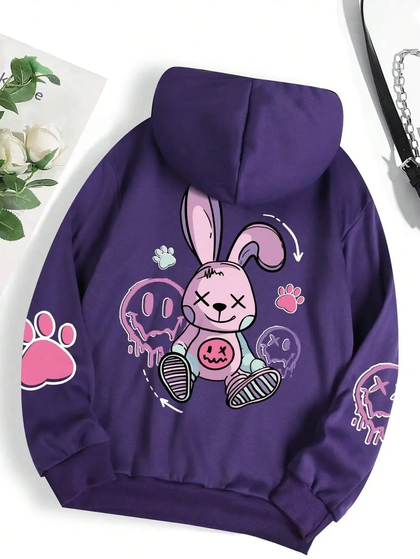 Street Casual Printed Female Hoodie