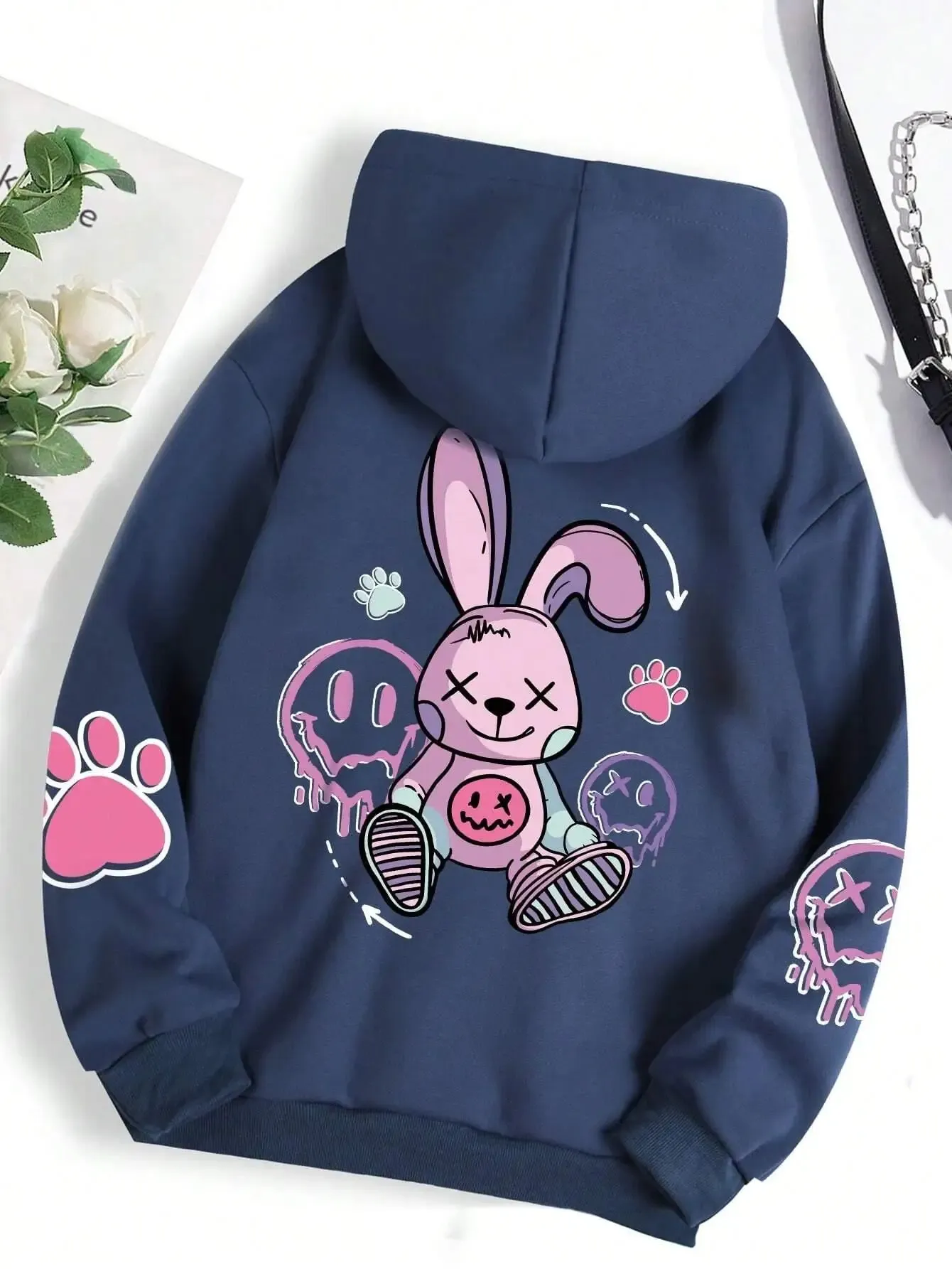 Street Casual Printed Female Hoodie