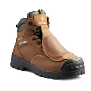 Terra Men's Safety Work Boots Barricade 6" Leather Waterproof with Metguard Composite Toe and Plate | Sizes 7-14