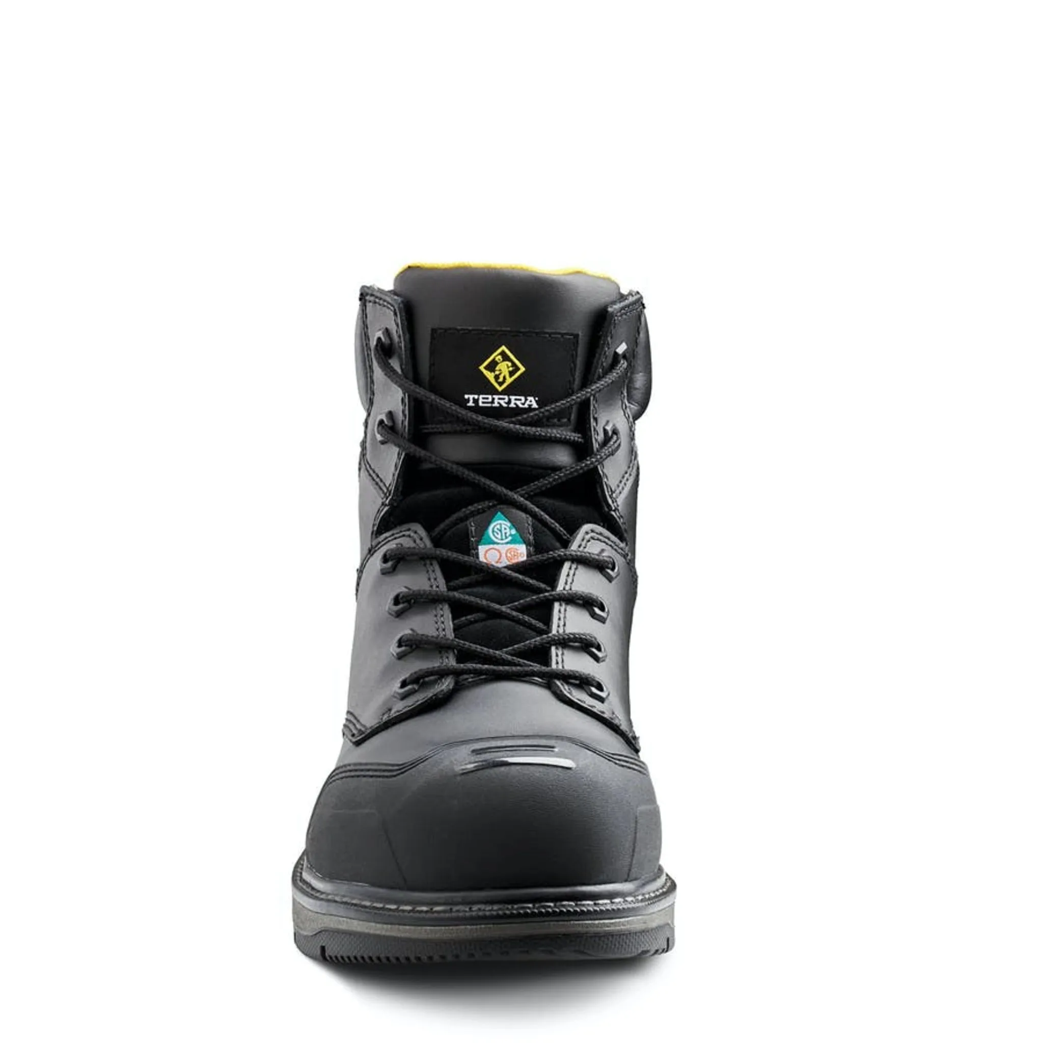 Terra Men's Safety Work Boots Patton 6" Leather Waterproof with Aluminum Toe and Composite Plate  | Sizes 6-15