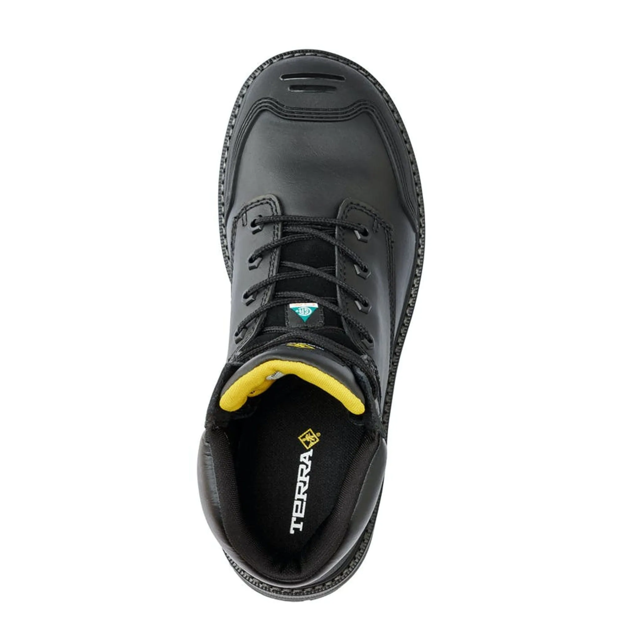 Terra Men's Safety Work Boots Patton 6" Leather Waterproof with Aluminum Toe and Composite Plate  | Sizes 6-15