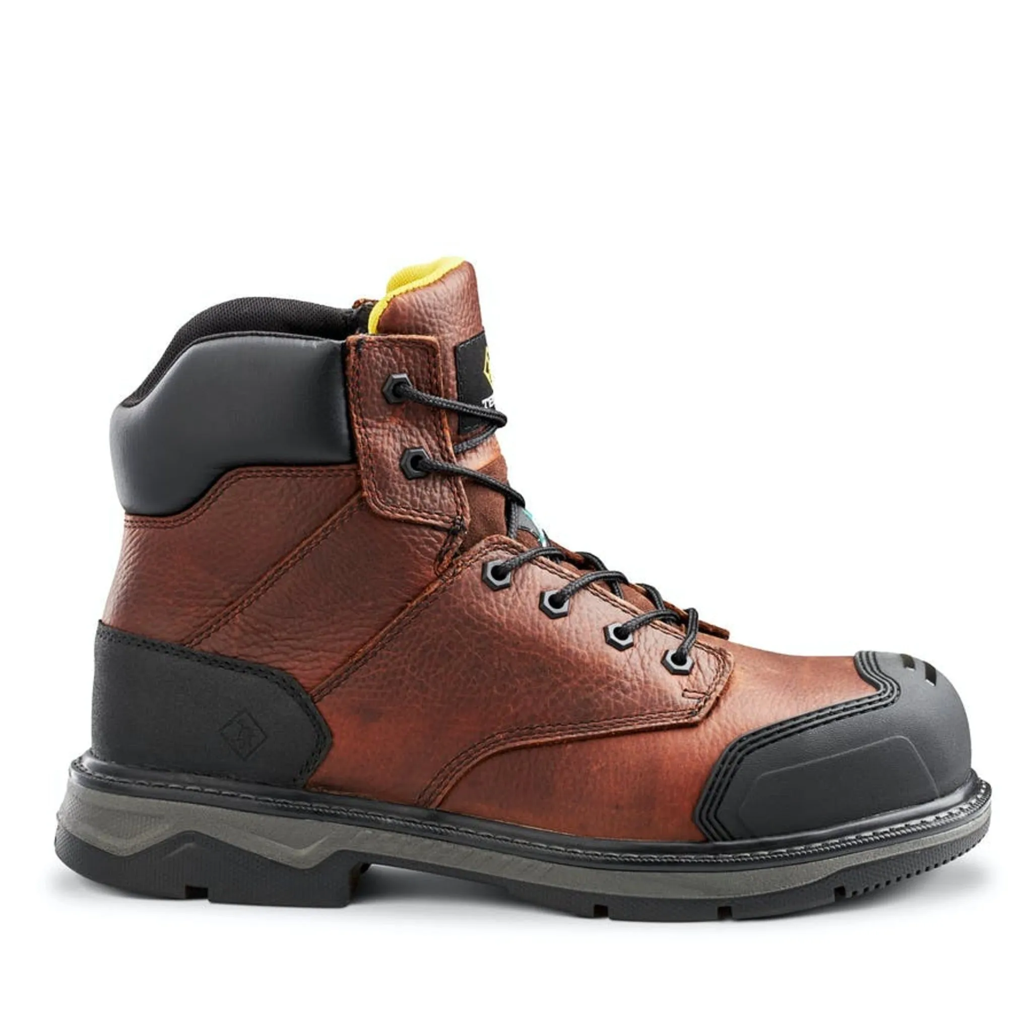 Terra Men's Safety Work Boots Patton 6" Leather Waterproof with Aluminum Toe and Composite Plate  | Sizes 6-15