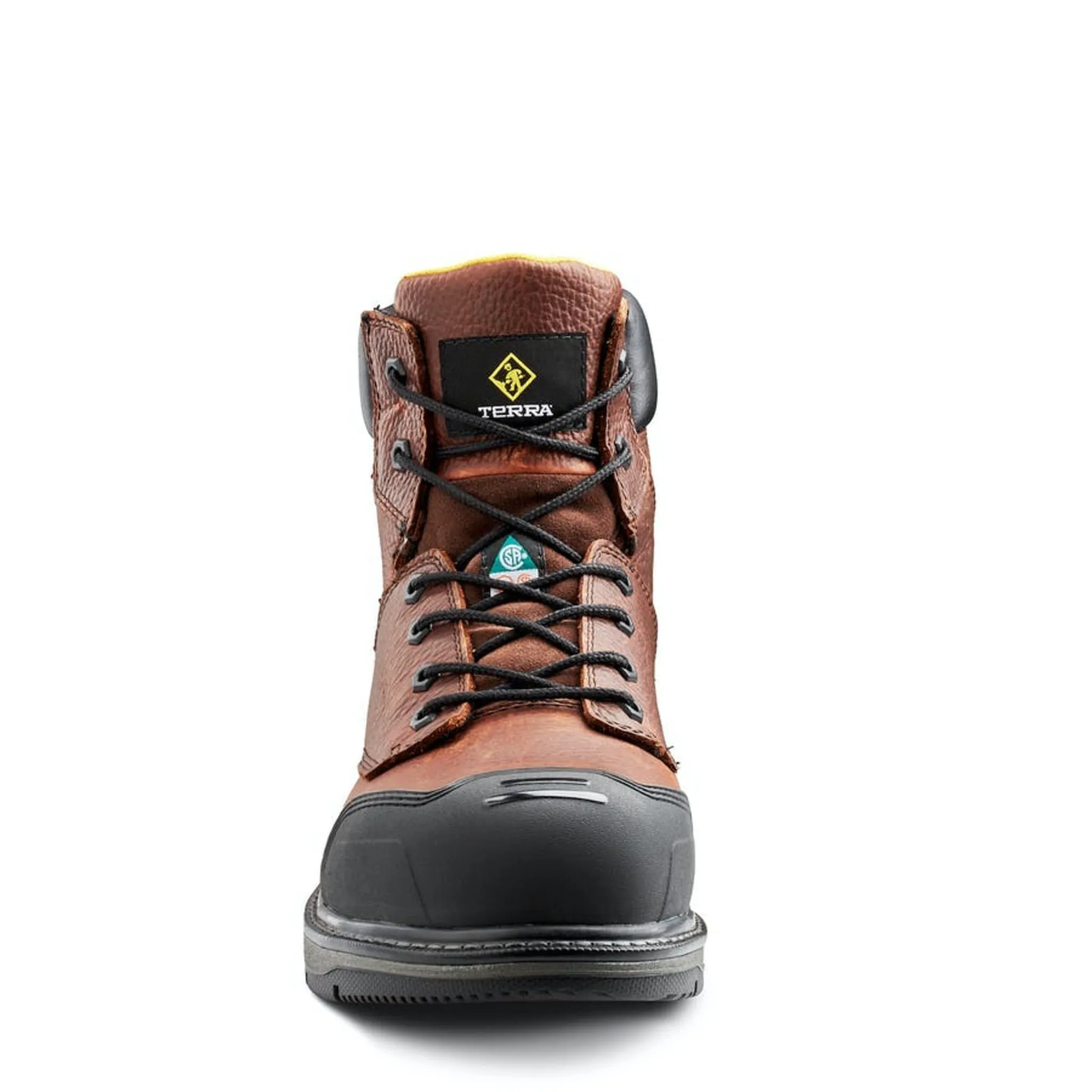 Terra Men's Safety Work Boots Patton 6" Leather Waterproof with Aluminum Toe and Composite Plate  | Sizes 6-15