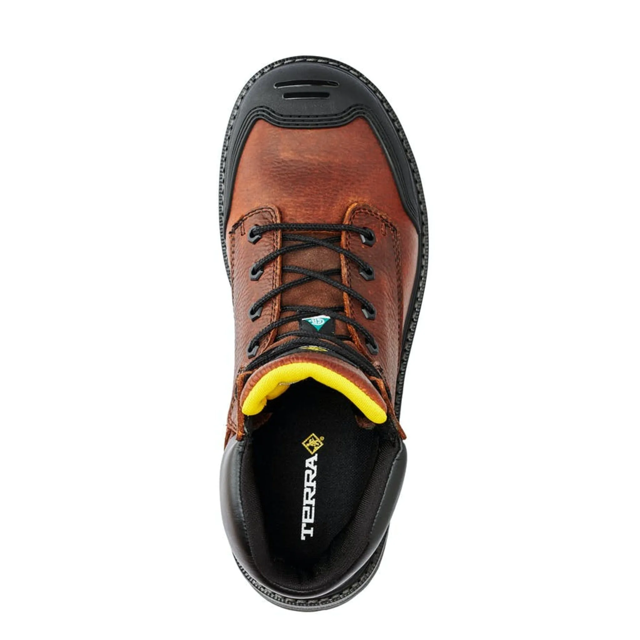 Terra Men's Safety Work Boots Patton 6" Leather Waterproof with Aluminum Toe and Composite Plate  | Sizes 6-15