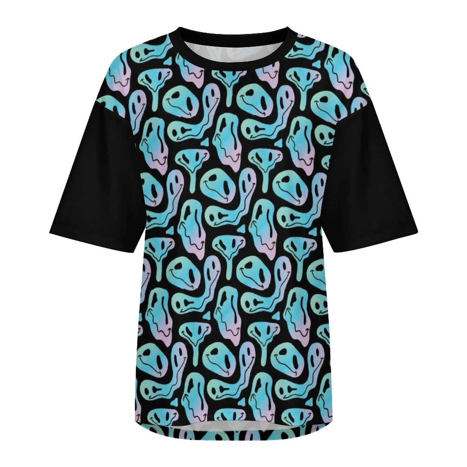 Trendy Trippy Smiley Mid-Sleeve Tee