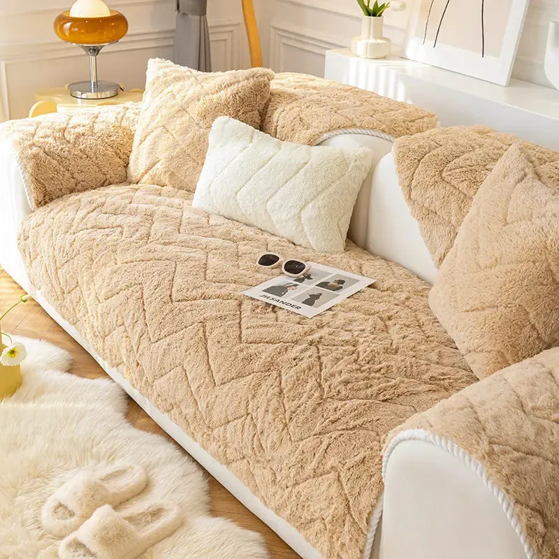 Winter Plush Sofa Cover
