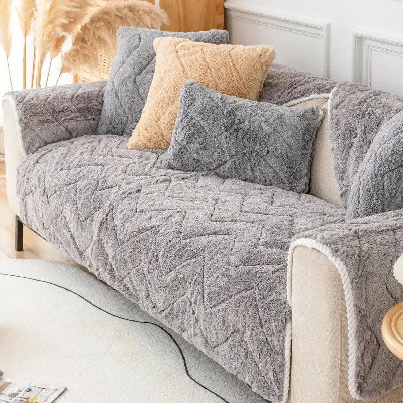 Winter Plush Sofa Cover