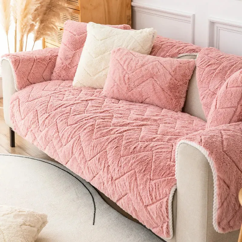 Winter Plush Sofa Cover