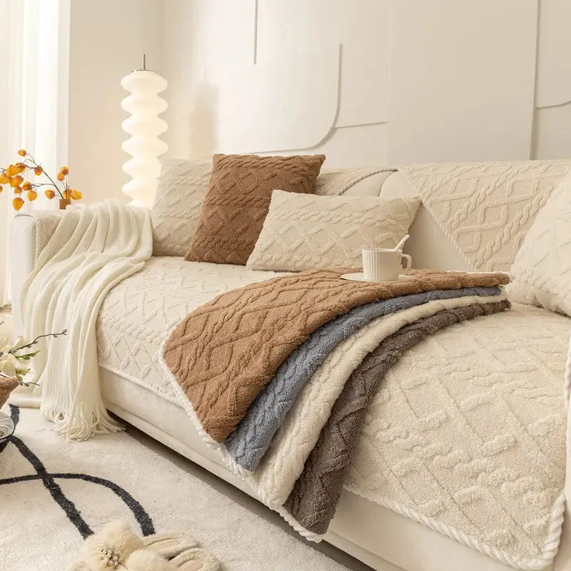 Winter Plush Sofa Cover