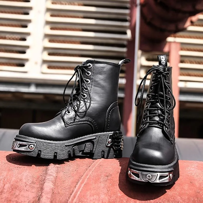 Womens Gothic High Top Motorcycle Boots