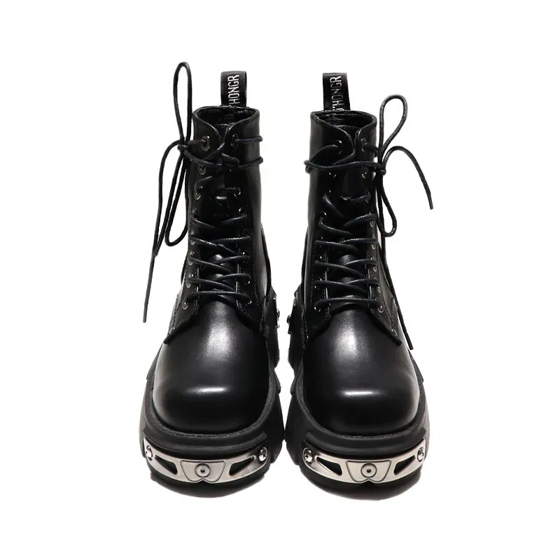 Womens Gothic High Top Motorcycle Boots