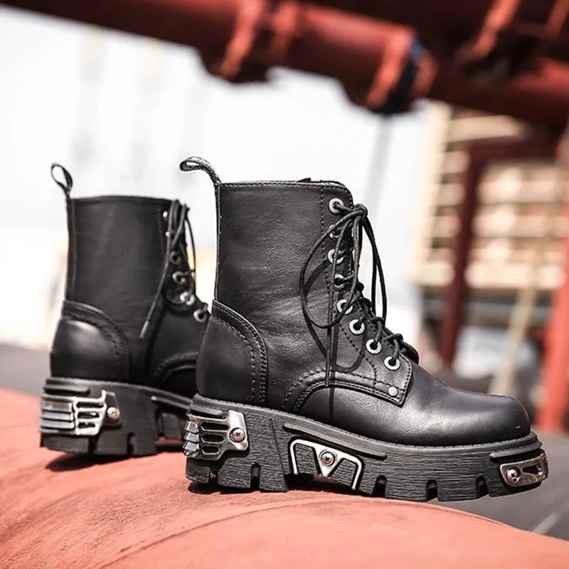 Womens Gothic High Top Motorcycle Boots